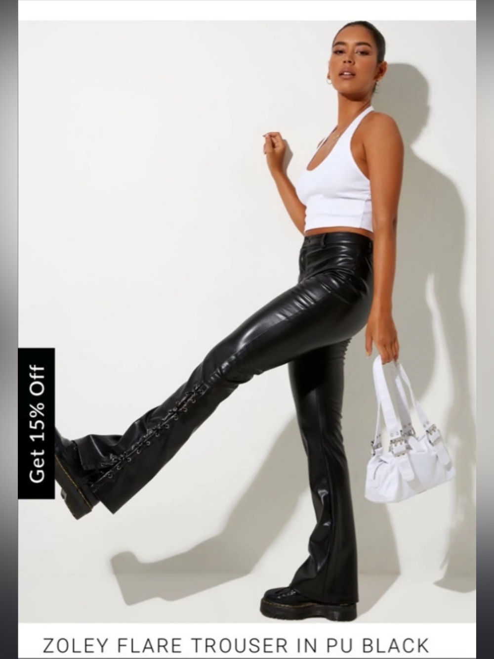 Zoley Flare Trousers in Black Motel Rocks